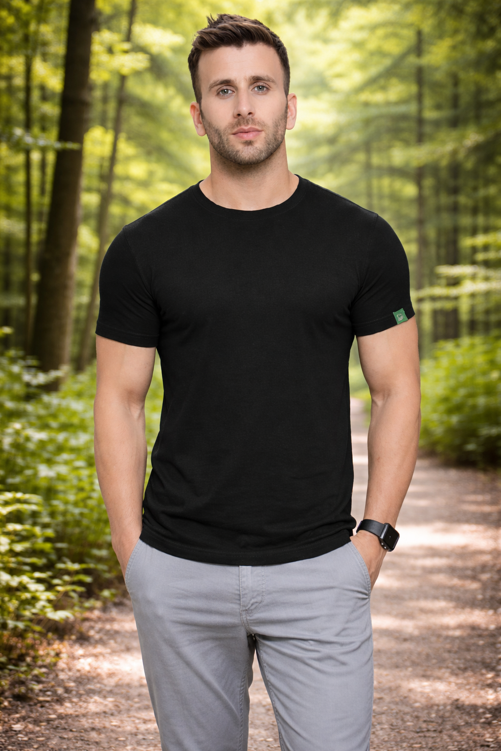 Men’s Premium Bio-Washed Cotton Round Neck T-Shirt (180–200 GSM) | Premium Men’s Solid Crew Neck Tee